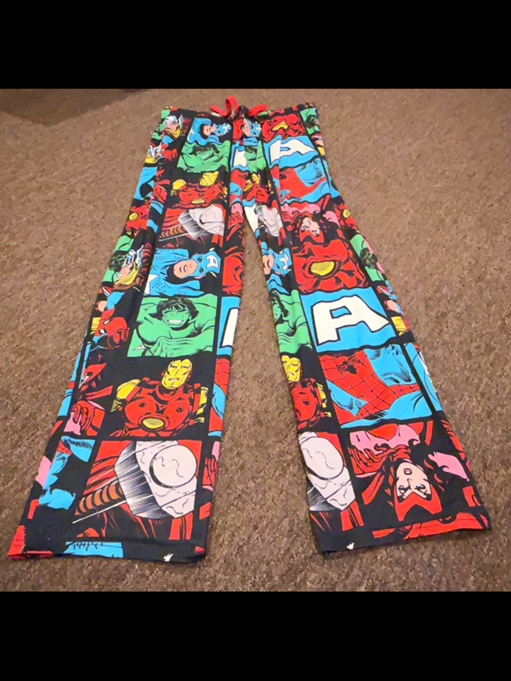 Marvel Mens M Superhero Pajama Pants bottoms sleep wear EUC!